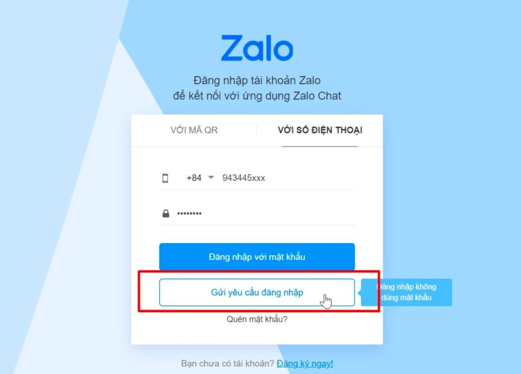 Cách đăng nhập Zalo không cần mật khẩu
