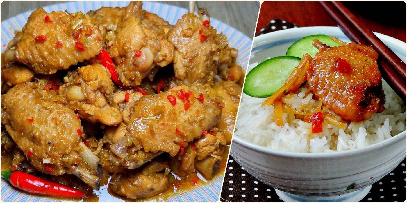 Món cơm gà chỉ kho sả ớt cực ngon tại Kỳ Co Eo Gió