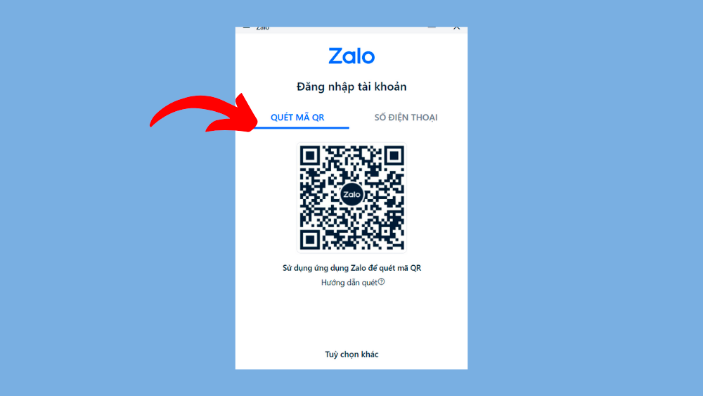 Chọn mục quét mã QR để đăng nhập Zalo