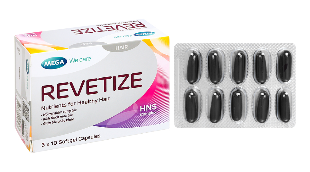 Viên uống REVETIZE kích thích mọc tóc đen và dày