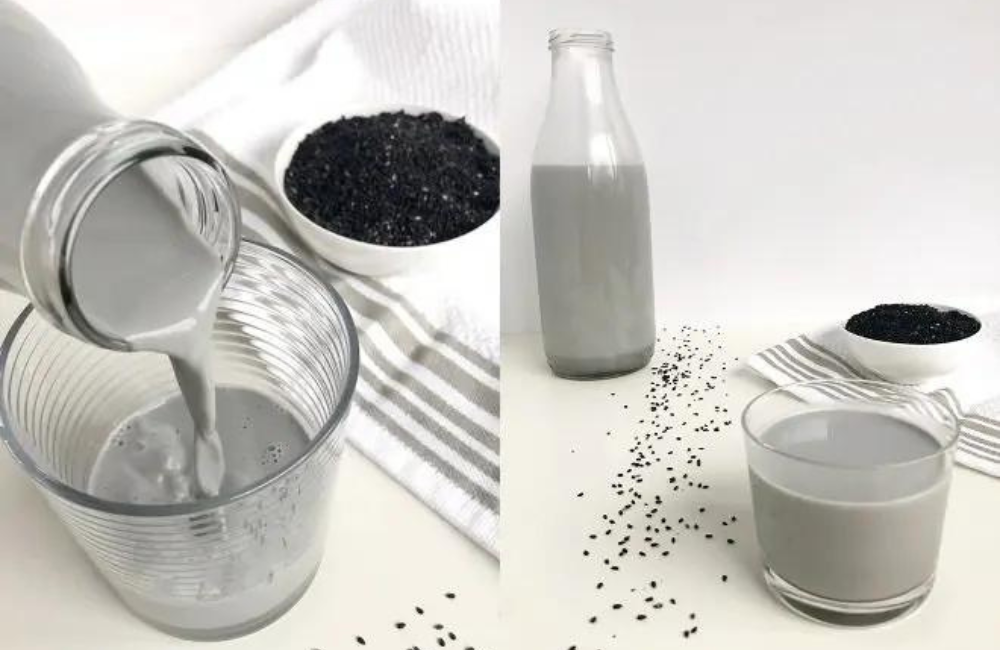 Cách làm sữa hạt bằng máy với nguyên liệu chính gồm hạt óc chó, mè đen 