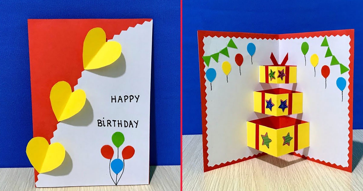 Thiệp sinh nhật bánh gato 3D bên trong đầy bất ngờ cho bạn thân 