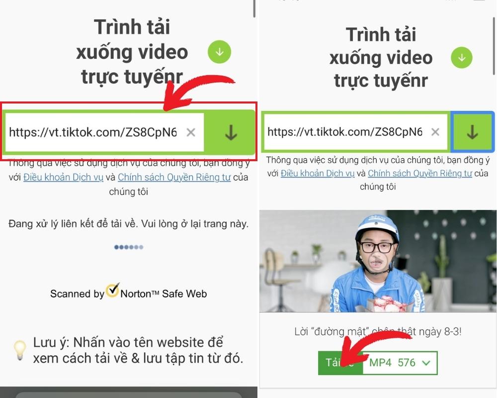 Bước 4: Dán link, sau đó chọn tại về