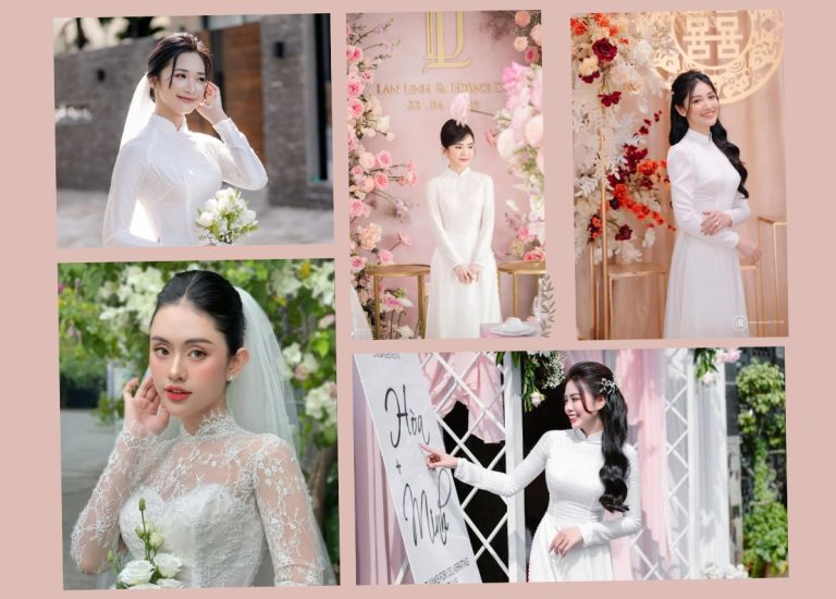 Kiểu tóc cô dâu mặc áo dài đơn giản cho ngày trọng đại