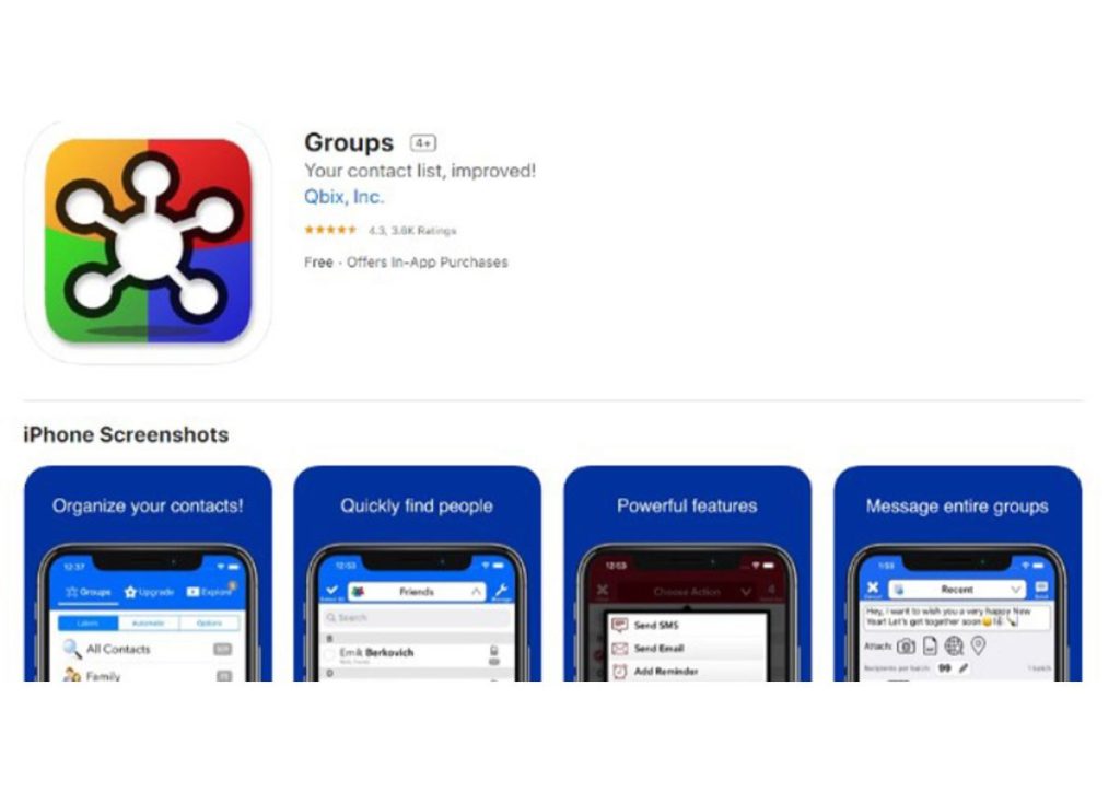 Ứng dụng Groups cho phép xóa nhiều liên hệ trên iPhone