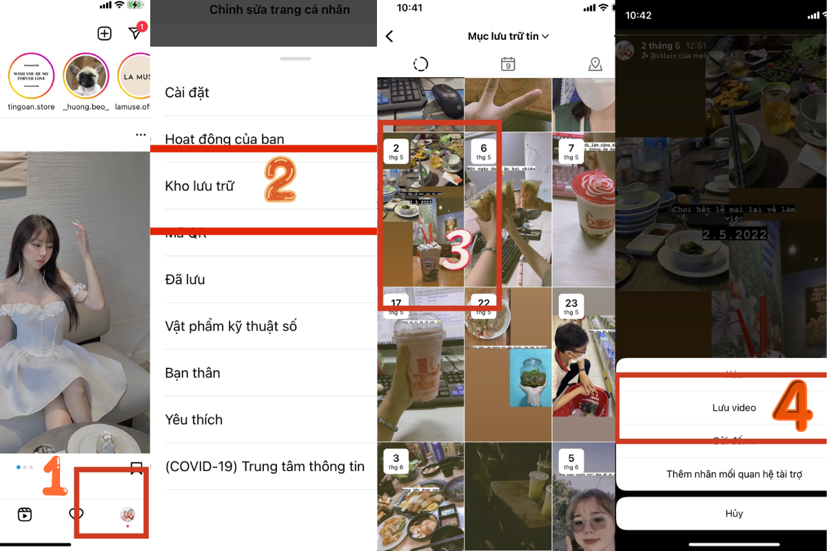 Cách lưu ảnh Story từ kho lưu trữ cá nhân tại Instagram