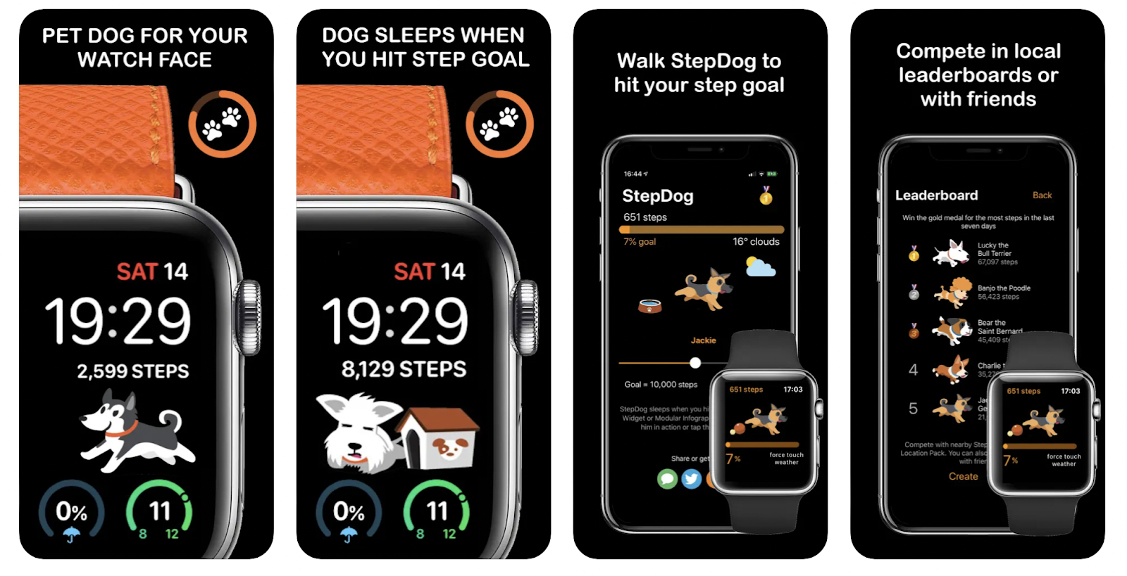 Ứng dụng StepDog cung cấp mặt đồng hồ dễ thương 