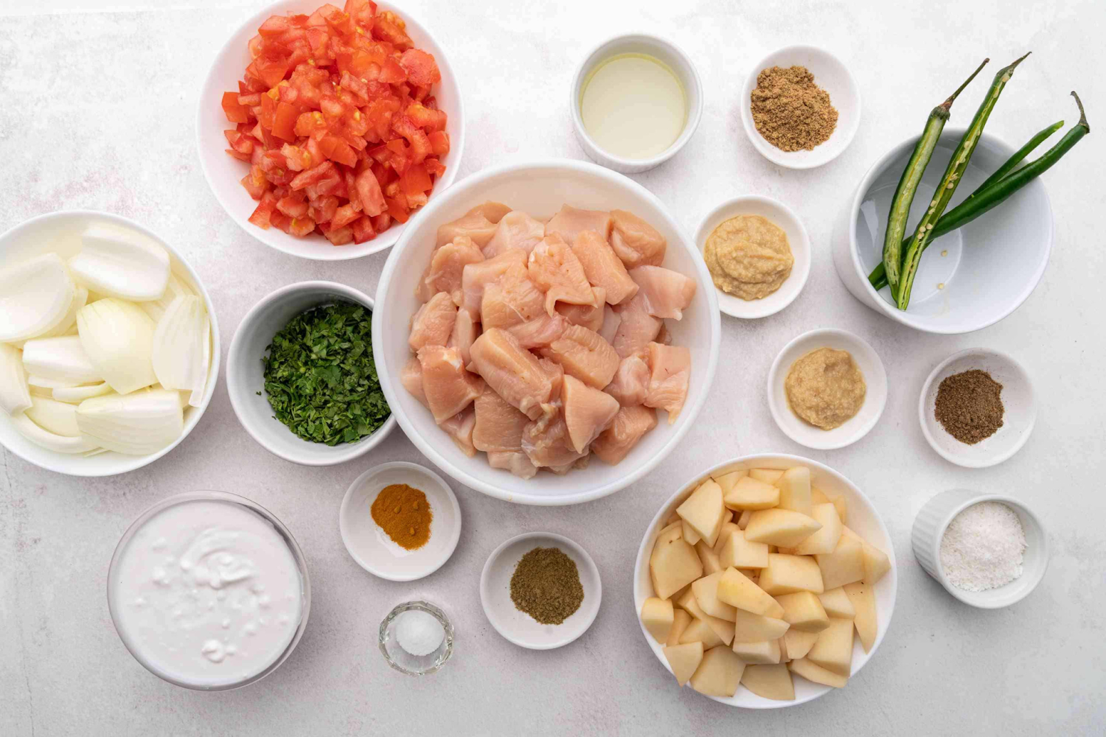 Các nguyên liệu cần có để nấu cà ri gà