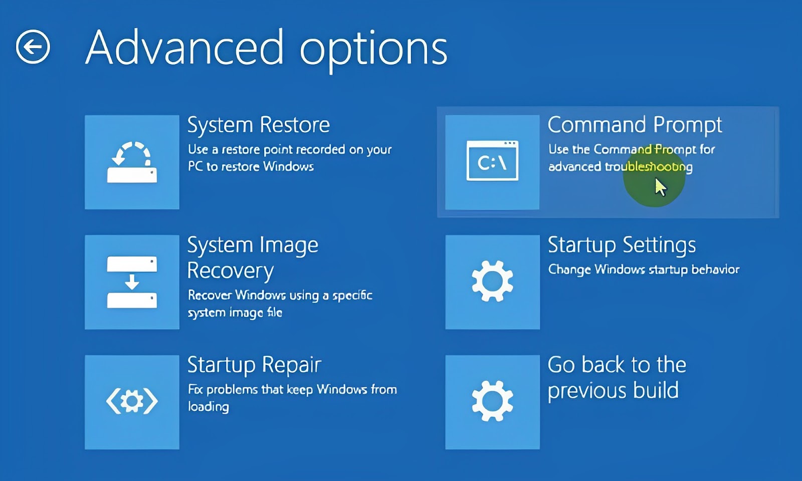 Khởi chạy Command Prompt khi cài Win 10 từ ổ cứng