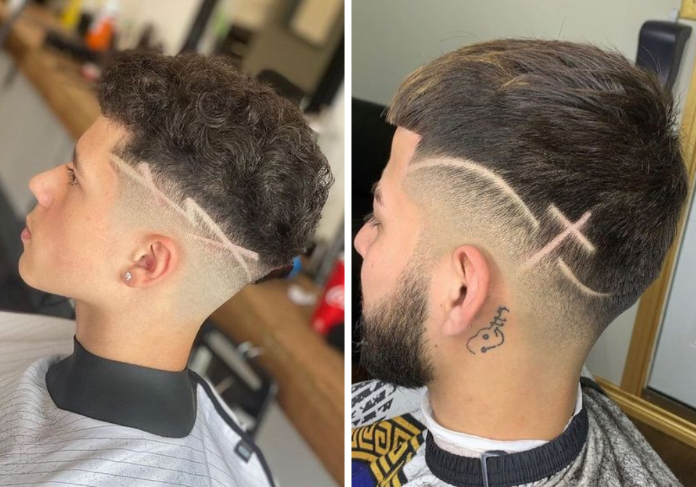 Kiểu tóc mohican không vuốt tattoo lệch năng động và tinh nghịch