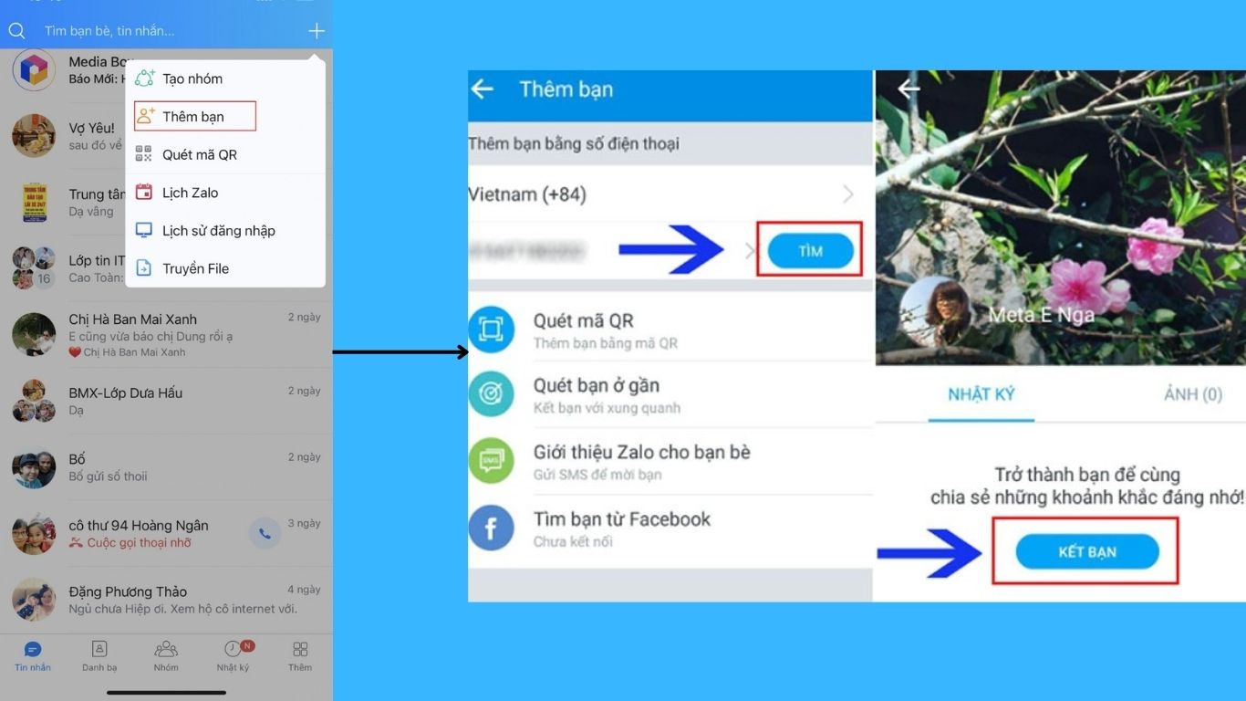 Cách thêm bạn bè Zalo trên điện thoại đơn giản chỉ với 3 bước