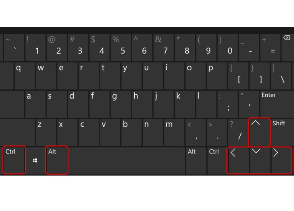  Sử dụng tổ hợp phím Ctrl + Alt + [Mũi tên]