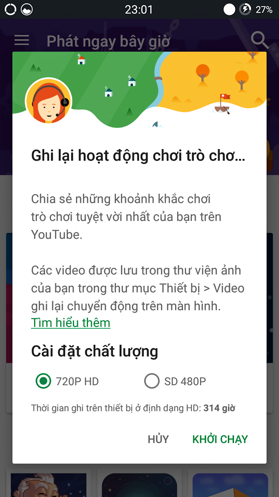Cài đặt chất lượng và nhấn khởi chạy