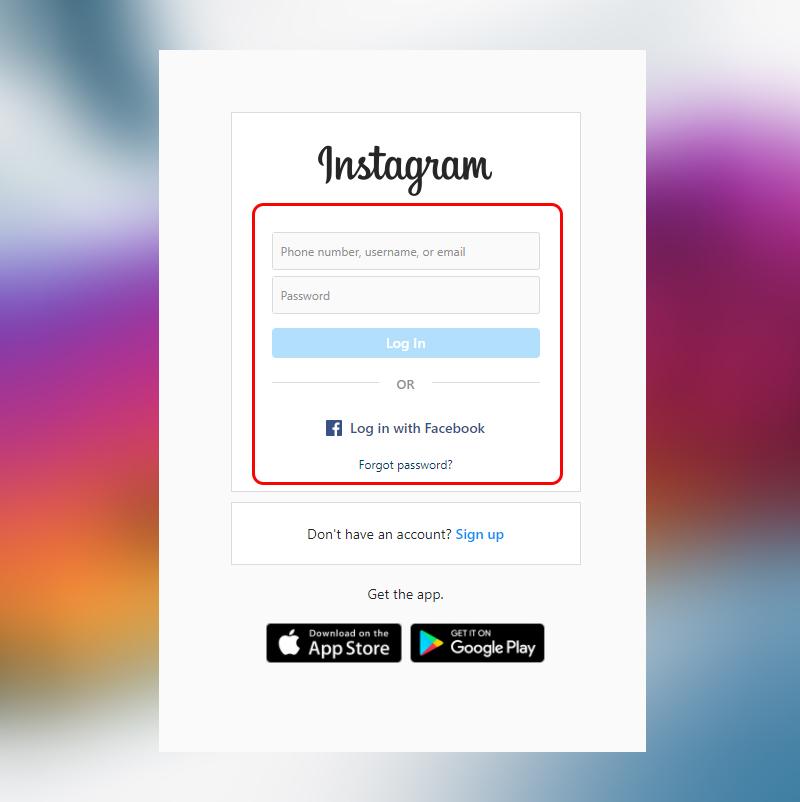 Đăng nhập vào tài khoản Instagram muốn xoá
