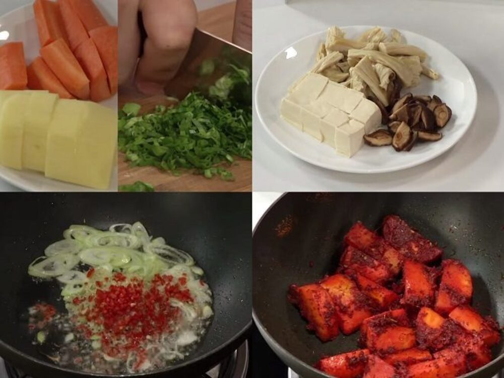 Cách chế biến món bò kho chay nấu từ đậu hũ trắng và đậu hũ ky