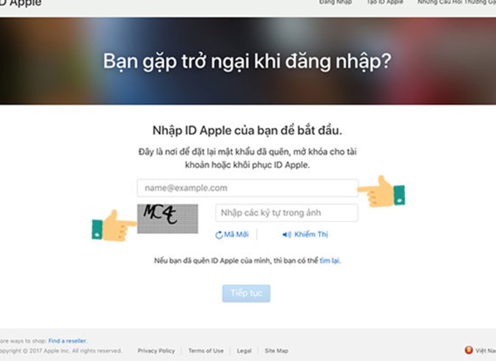 Truy cập iforgot.apple.com để khôi phục mật khẩu tài khoản iCloud 