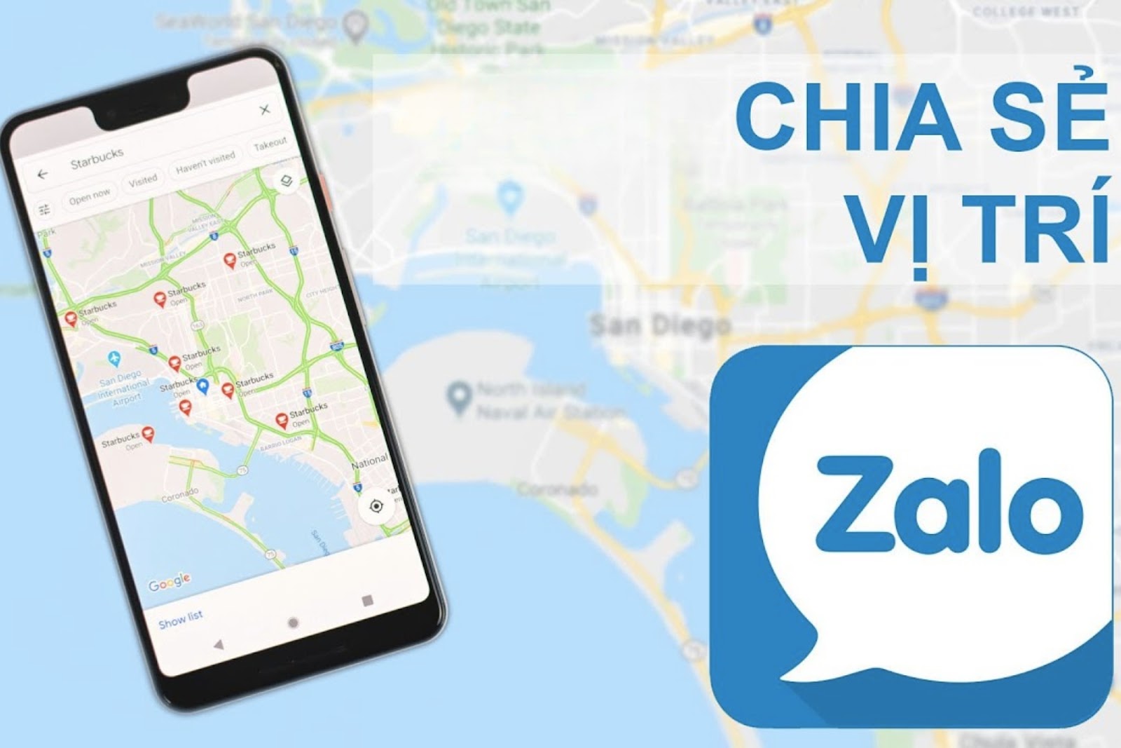 Zalo cho phép bạn chia sẻ vị trí của mình với người thân và bạn bè 