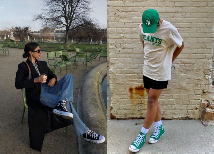 phối đồ với Converse cổ cao