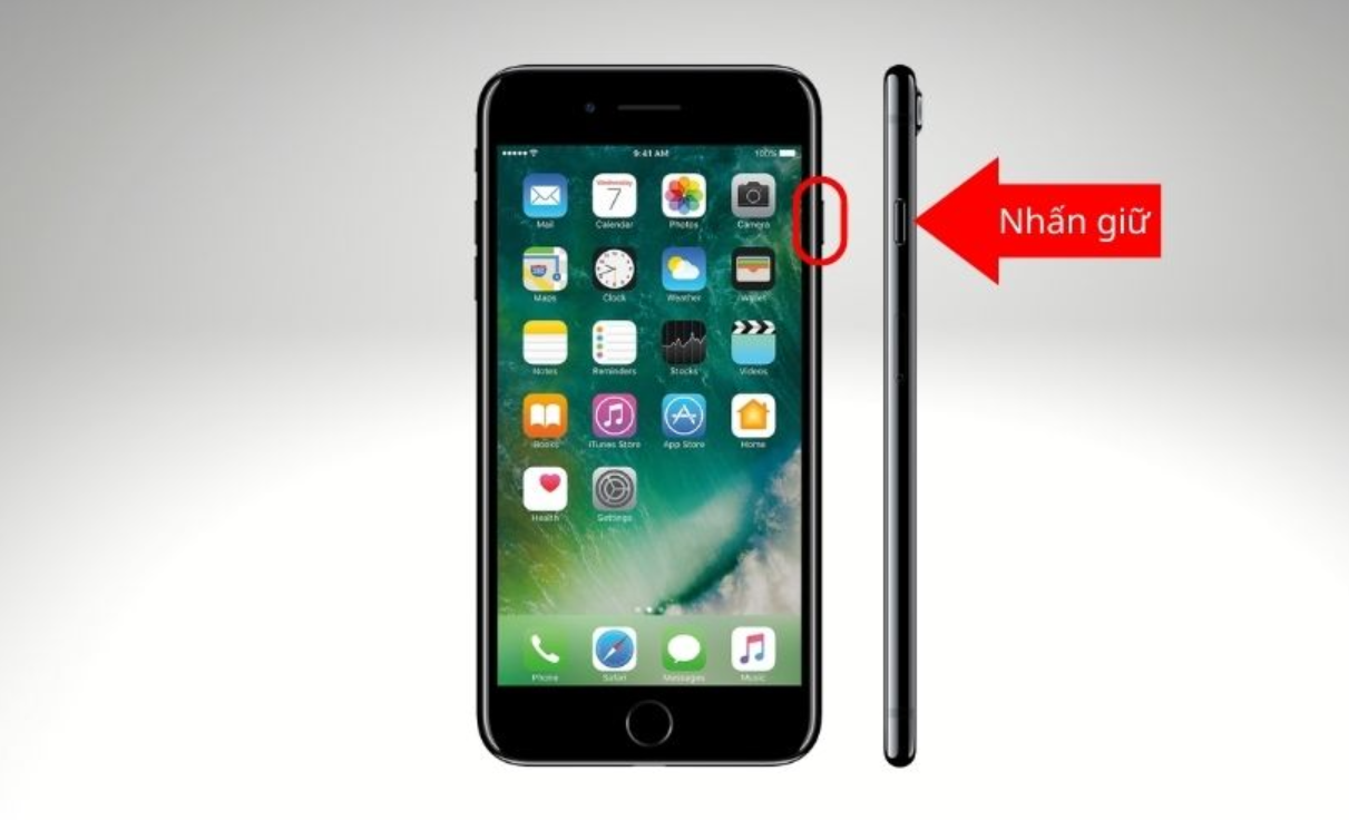 Cách restart iPhone 6 bằng cách giữ nút Power