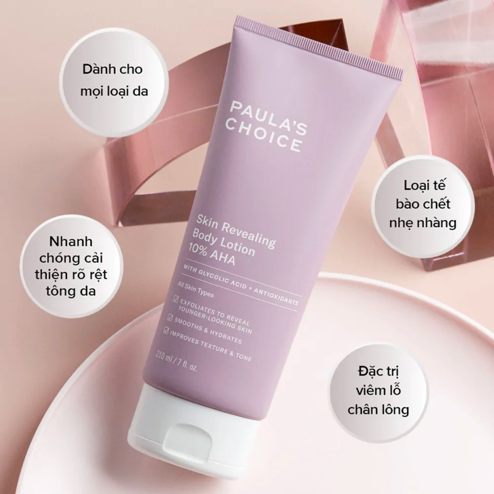 Sữa dưỡng thể trắng da cho da nhạy cảm Skin Revealing Body Lotion 10% AHA