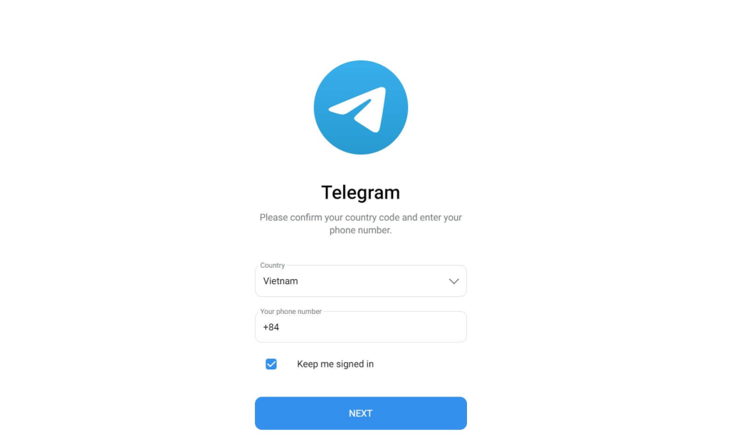 Nhập số điện thoại đã tải phần mềm Telegram
