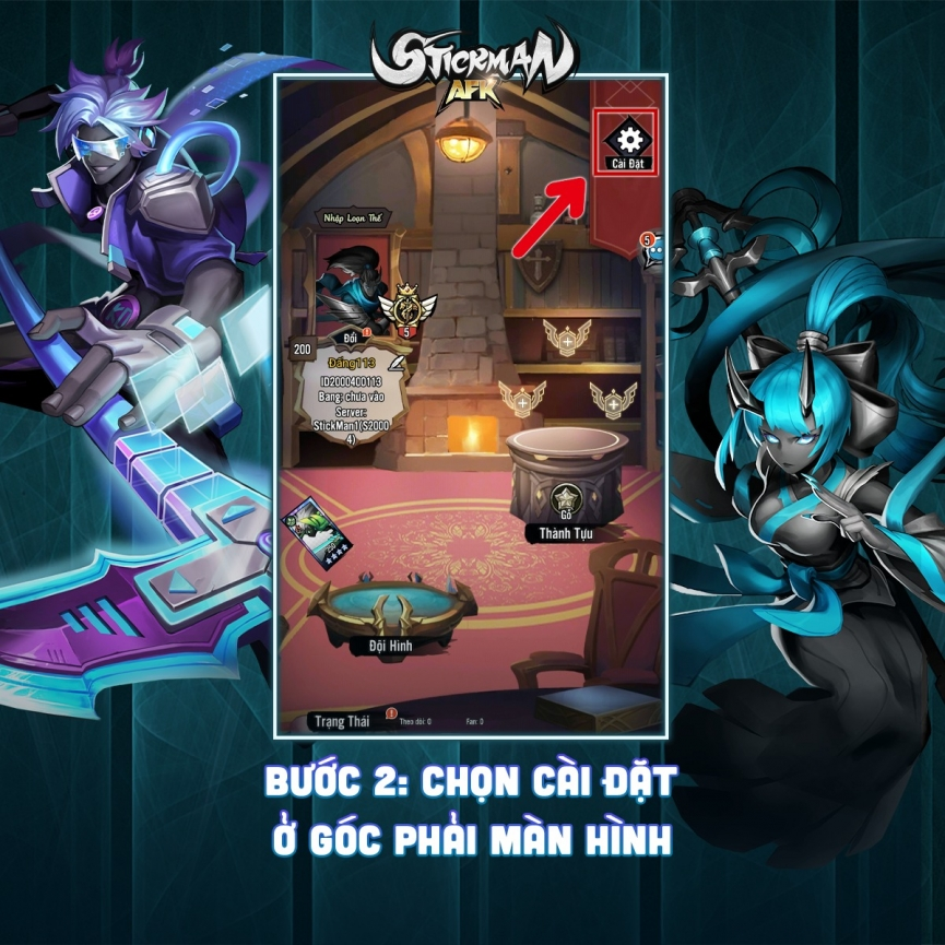 Chọn cài đặt game để nhận quà