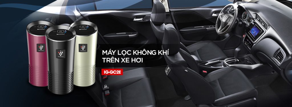 Máy lọc không khí ô tô loại nào tốt? TOP sản phẩm tốt nhất 2023 Máy lọc không khí cho xe hơi Sharp IG-GC2E-B