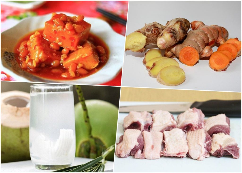Một số nguyên liệu chế biến vịt nấu chao