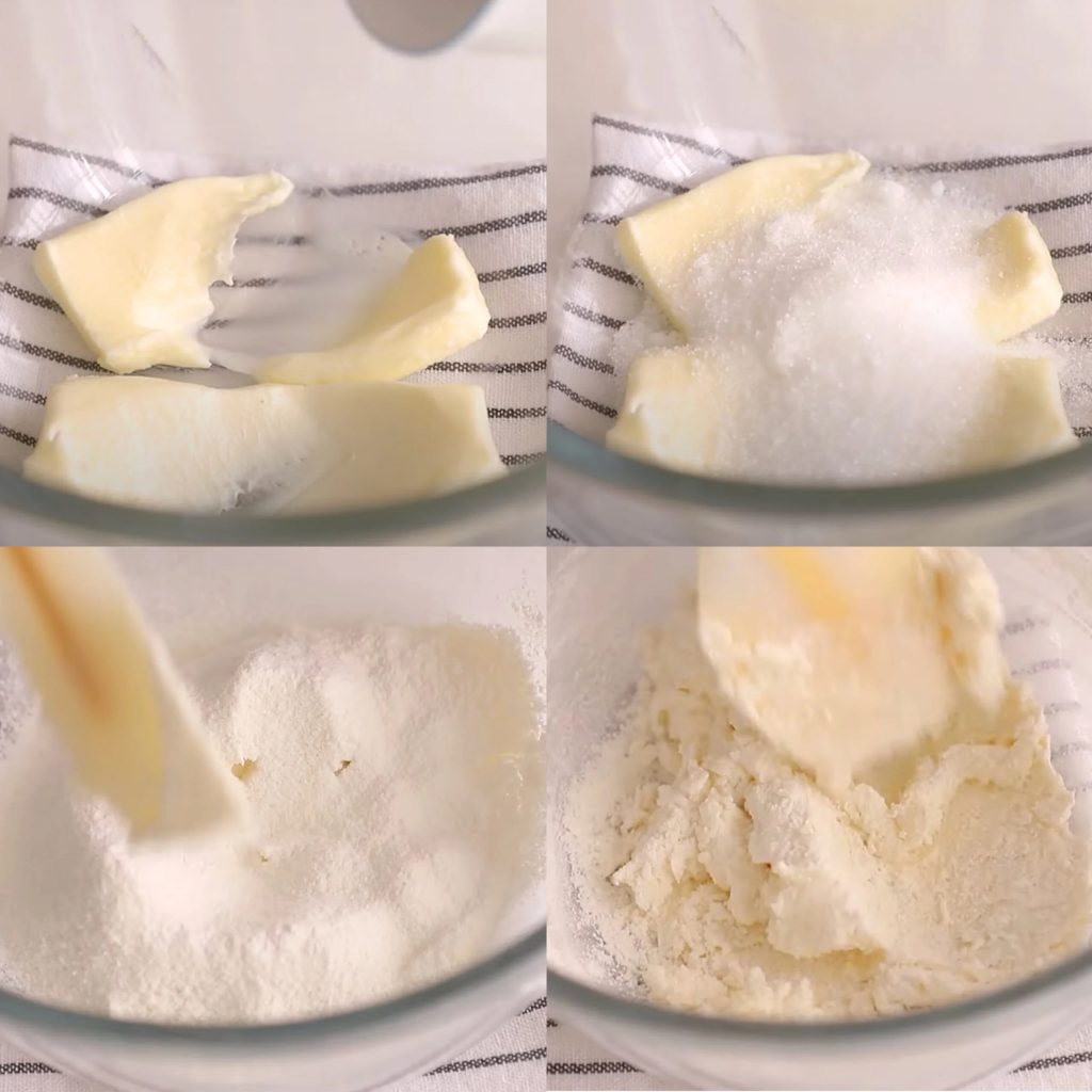 Trộn hôn hợp bơ và đường lại với nhau
