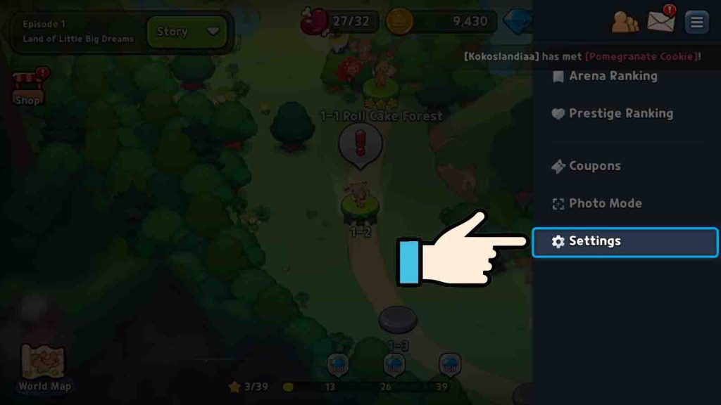 Đầu tiên bạn hãy chọn vào mục Settings
