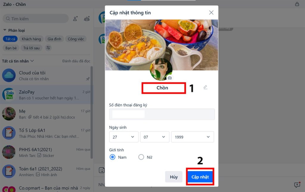 Đổi tên Zalo cực nhanh với thao tác đơn giản trên máy tính
