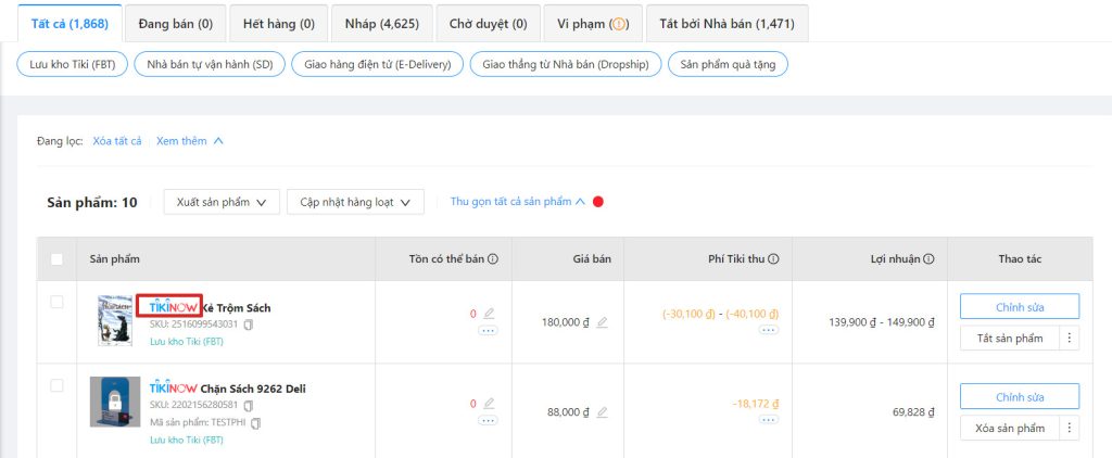 Kiểm tra thông tin tại tên sản phẩm