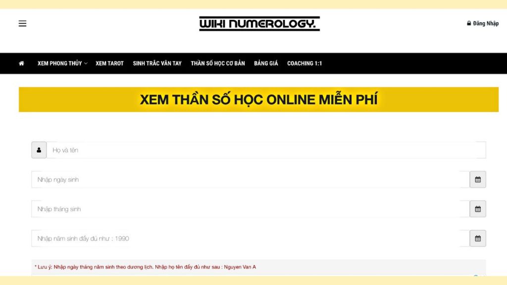 Các website xem thần số học online miễn phí