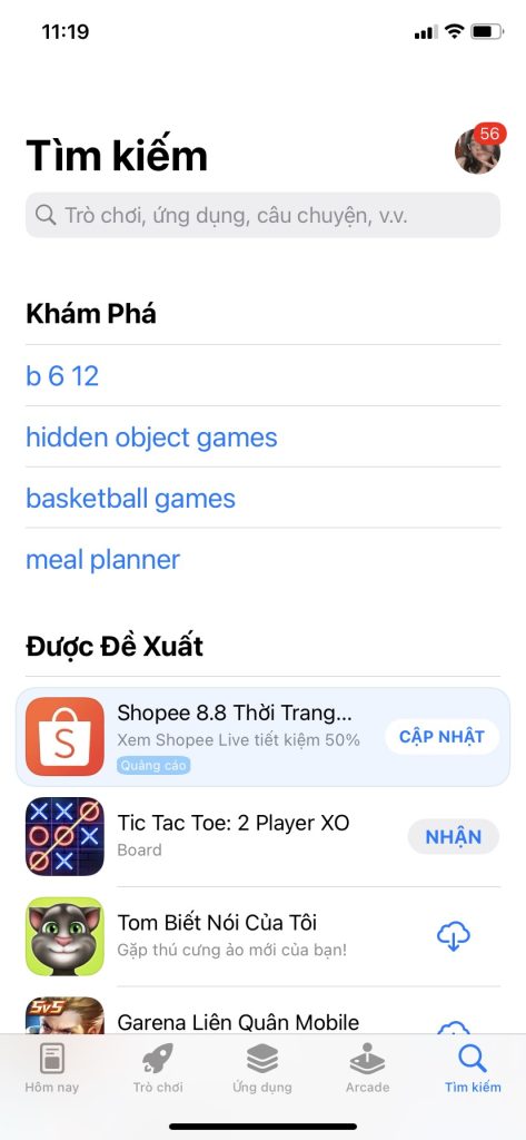 Vào App Store
