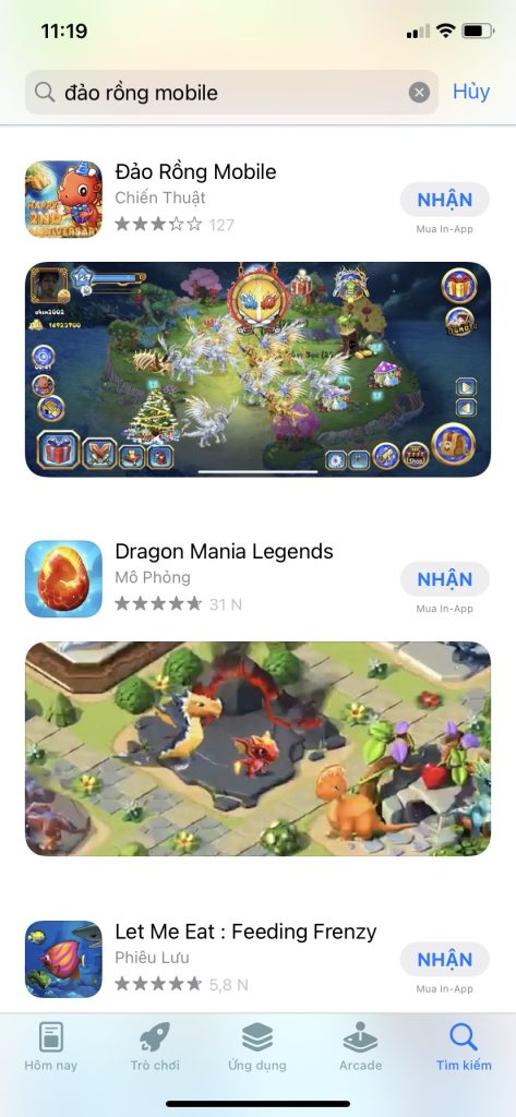 Nhấn nút Nhận để tải game