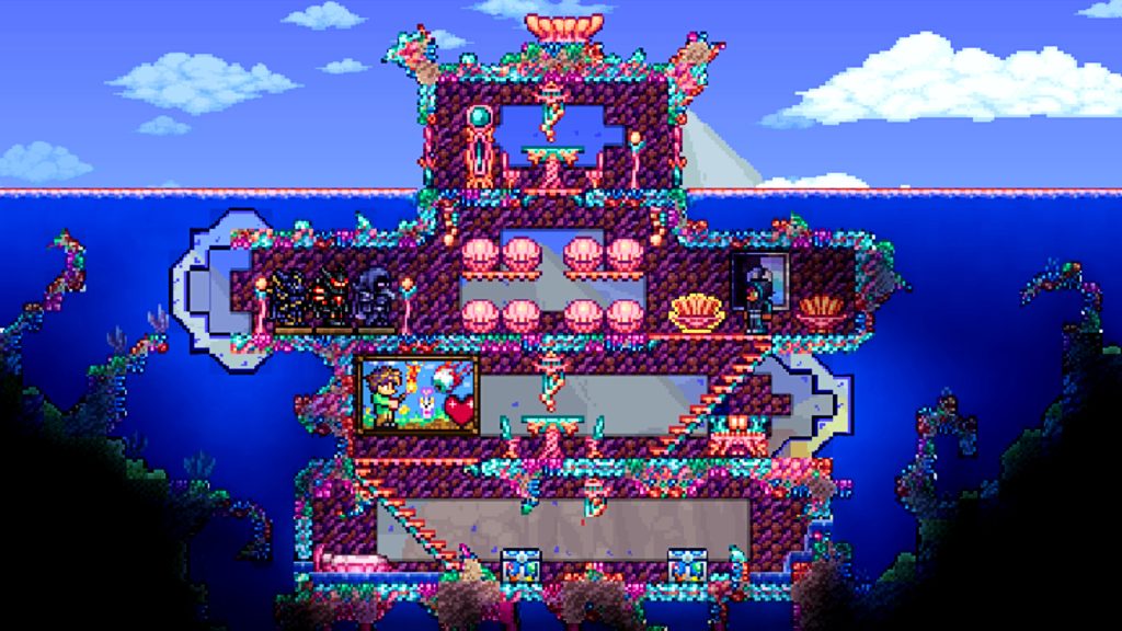 Terraria trò chơi sinh tồn xây dựng với đồ họa 2D cổ điển