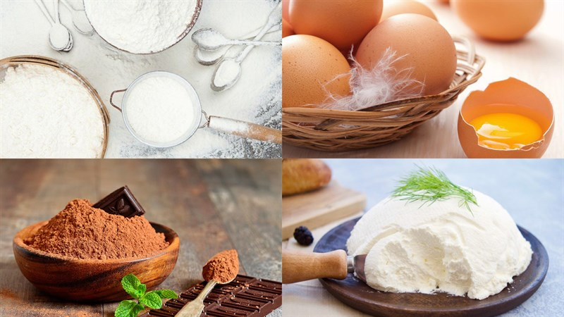 Nguyên liệu làm bánh Tiramisu phô mai