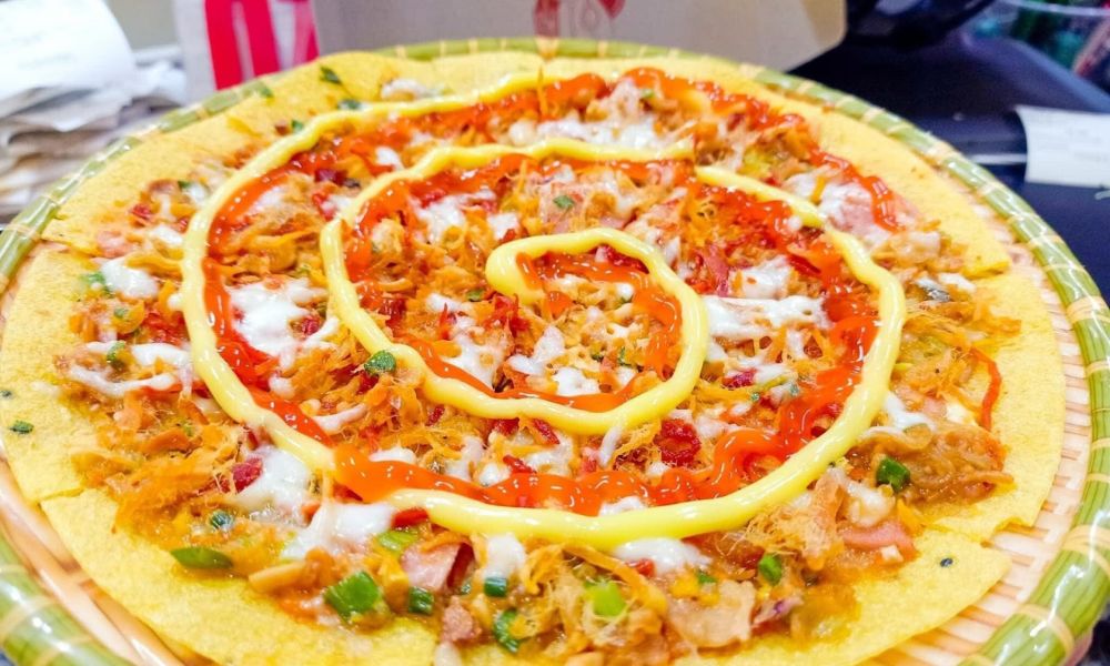 bánh tráng nướng bằng lò vi sóng