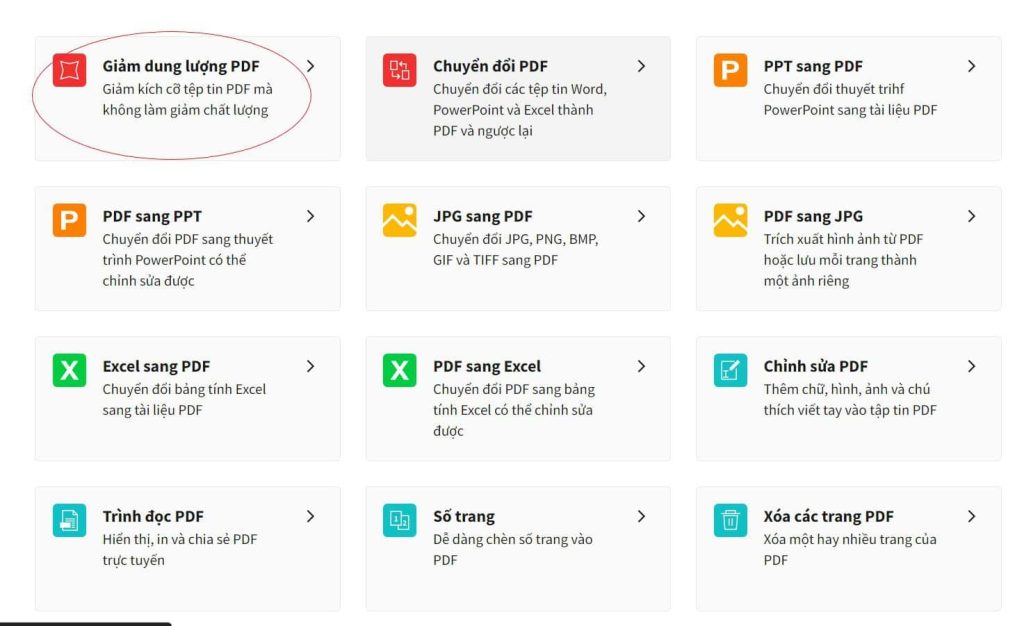 Sử dụng các công cụ online để nén file PDF