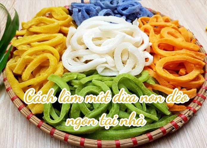cách làm mứt dừa non