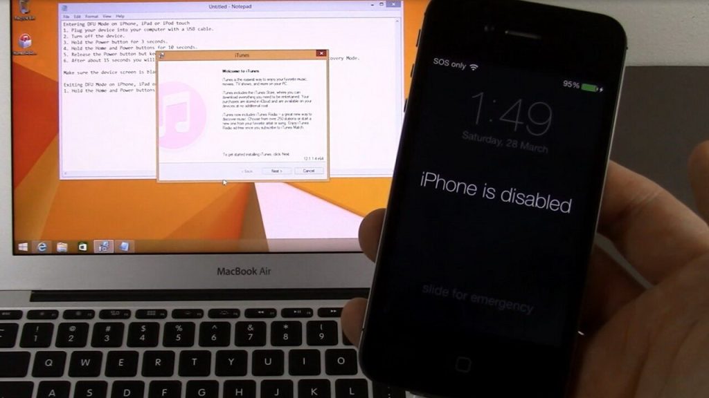 Các bước mở nguồn iPhone bằng iTunes