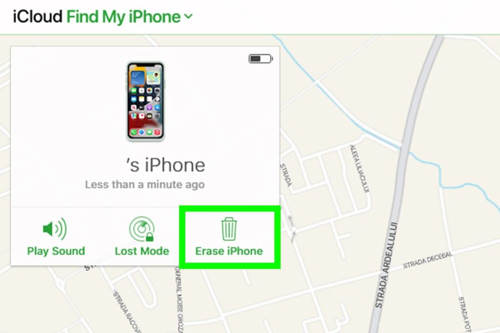 Nhấn chọn Erase iPhone để xóa toàn bộ dữ liệu