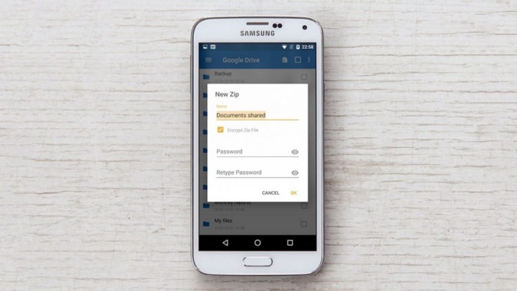 Nén file trên điện thoại Android (Nguồn: Internet)