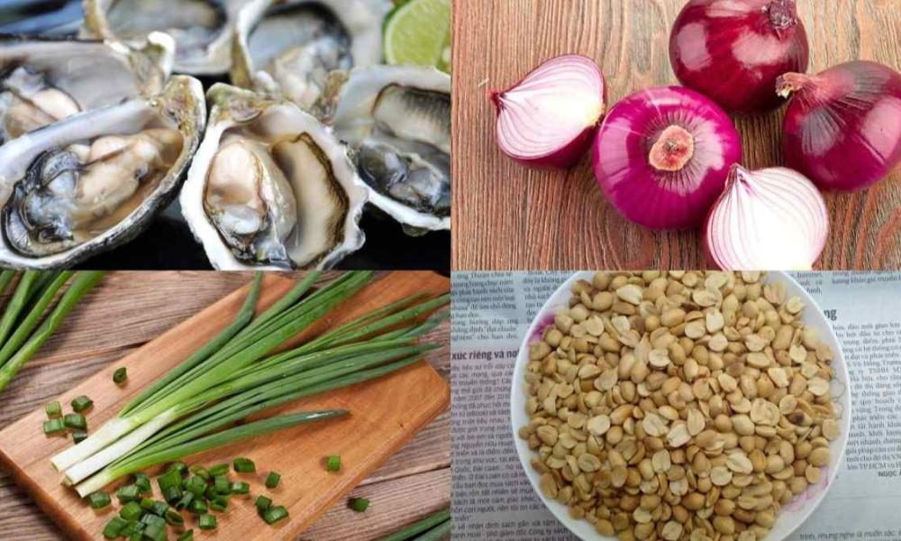 nguyên liệu làm hàu nướng mỡ hành