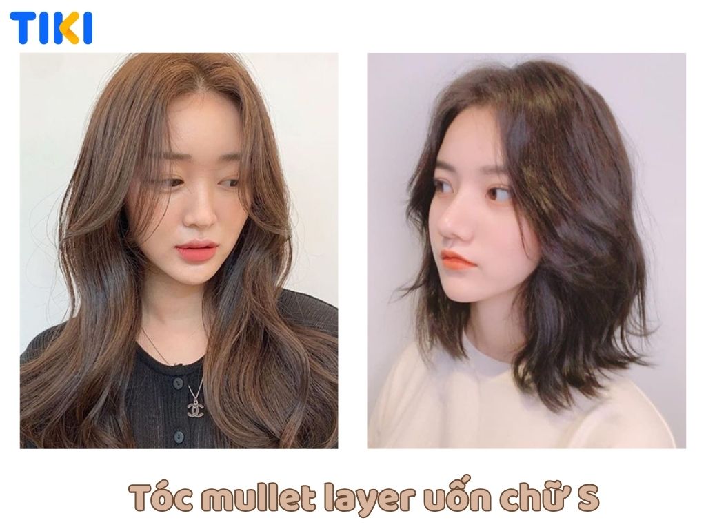 Tóc mullet layer uốn chữ S