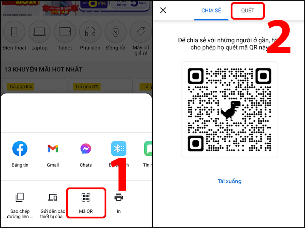 Quét mã QR bằng Google Chrome đơn giản