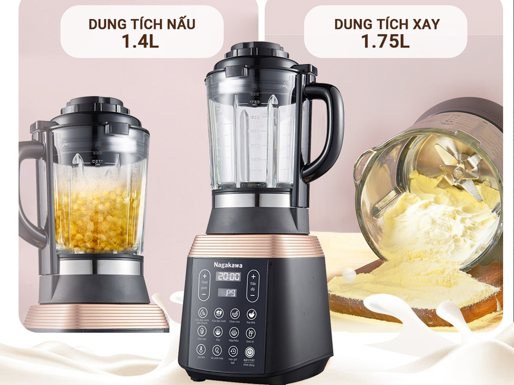 Dung tích cối xay máy làm sữa hạt