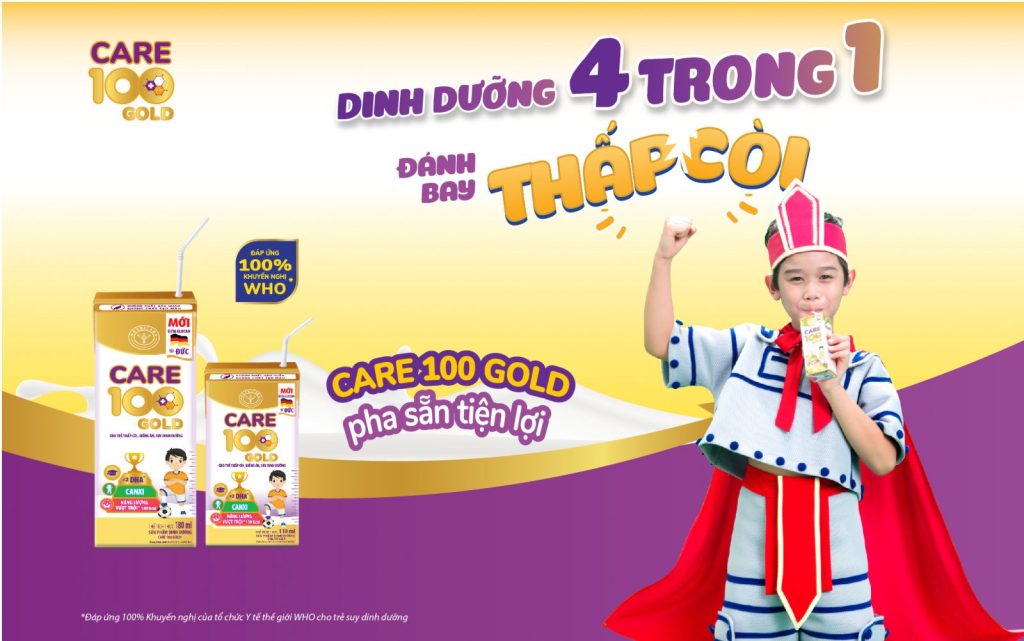 Sữa Care 100 Gold cho bé phát triển hơn