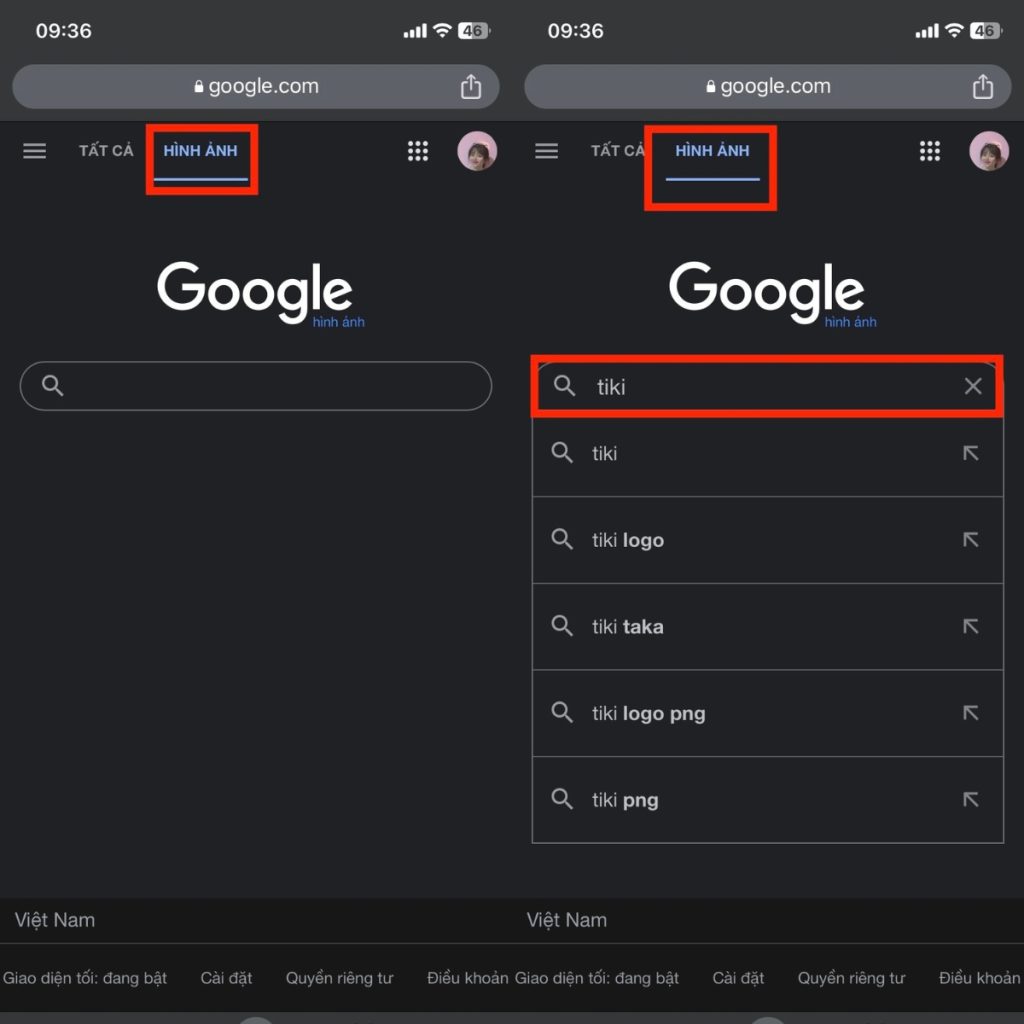 Tìm kiếm hình ảnh trên iPhone