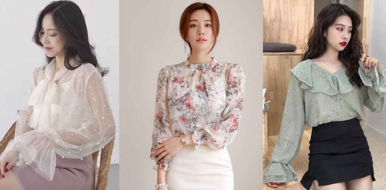 Phối đồ Tết cho nữ thanh lịch cùng áo voan tay lửng + chân váy ngắn